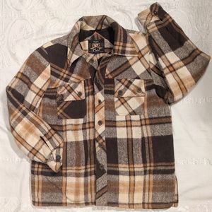 Vntg Cabot wool blend fleece lined plaid jacket